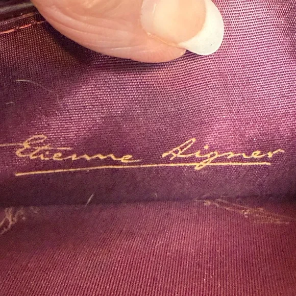 ETIENNE AIGNER SNAP FLEX-FRAME CLOSURE OXBLOOD BURGUNDY CORDOVAN CROSSBODY BAG - Picture 7 of 14